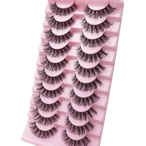 LASHES Fluffy & Wispy Faux Mink Eyelashes - Cat Eye-10Pairs-70A - Picture 6 of 6